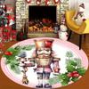 1 Piece Christmas Decoration Pink Nutcracker Round Rug Suitable For Office Bedroom And Kitchen Home Decoration Christmas Decoration Gifts For Friends