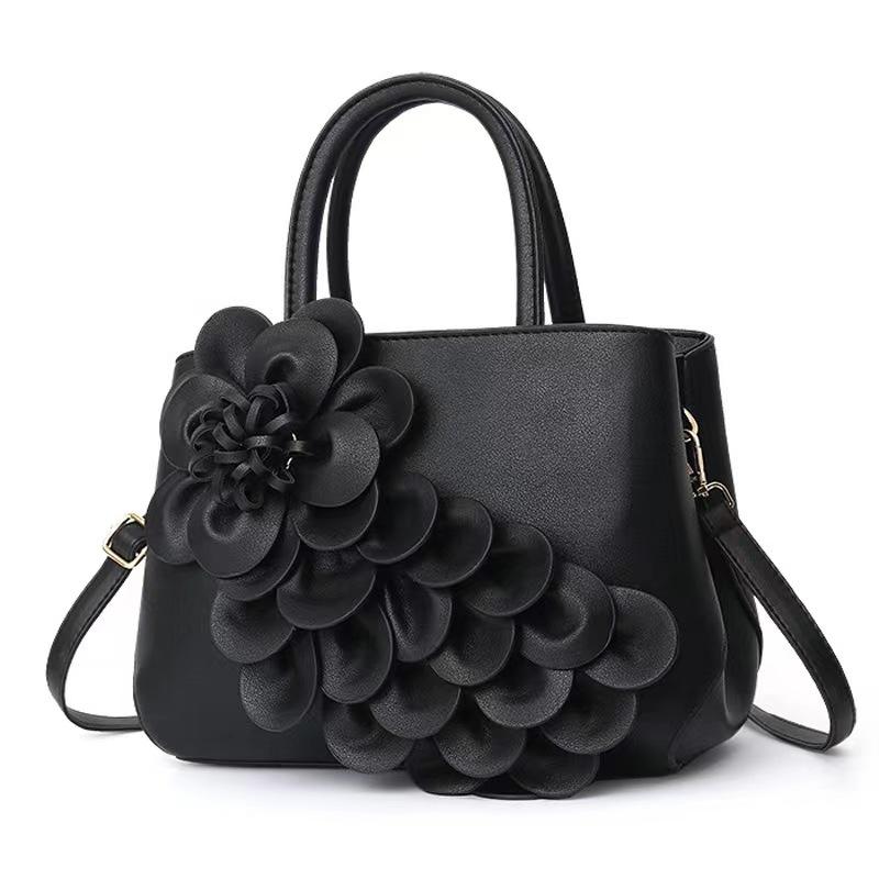 

Красная сумка Маленькая сумка Новая простая повседневная универсальная сумка-тоут через плечо с большим цветком для невесты .