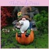 Dwarf Resin Statue For Miniature Garden Scene With Pumpkin Harvest Figurine For Festival Decor