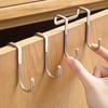 304 Stainless Steel Hook Free Punching Double S-Shape Hook Kitchen Bathroom Cabinet Door Back Type Coat Towel Storage Hanger