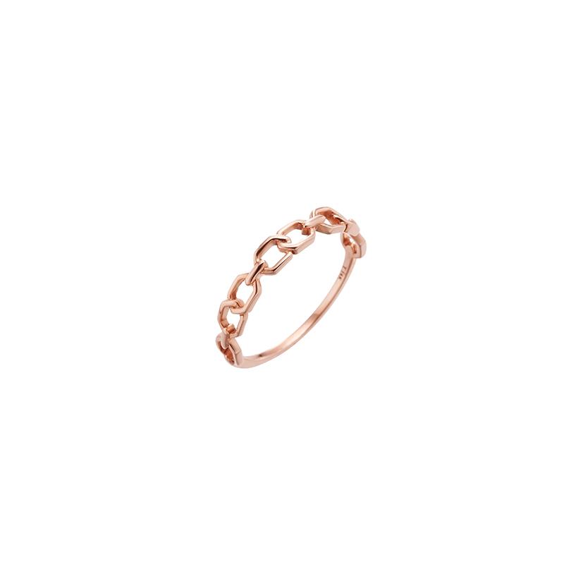 Tirrlirr 14K Pink Gold Tiny Half Link Ring Trjk4P00222M