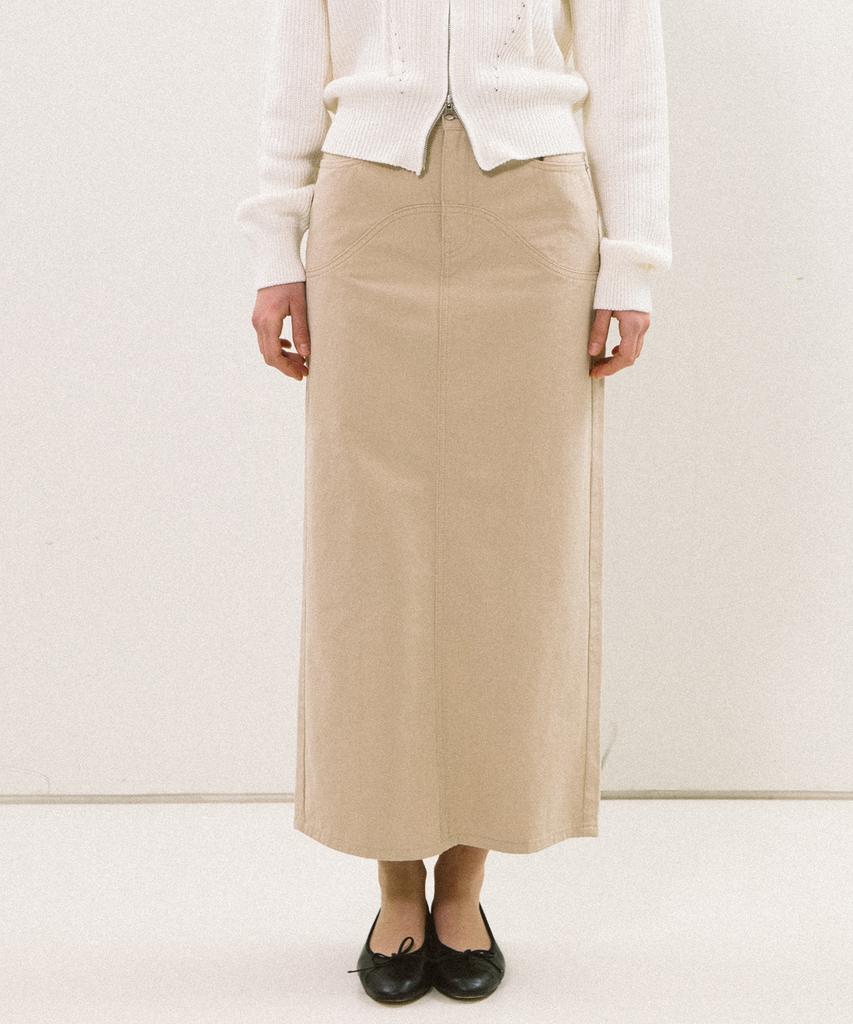 Yeoppe Wave Cotton Skirt_Beige