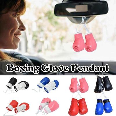 Mini Boxing Gloves Car Ornaments 2Pcs Hang Boxing Gloves For Car Mirror Boxing Gloves For Home Car Bag Decorations