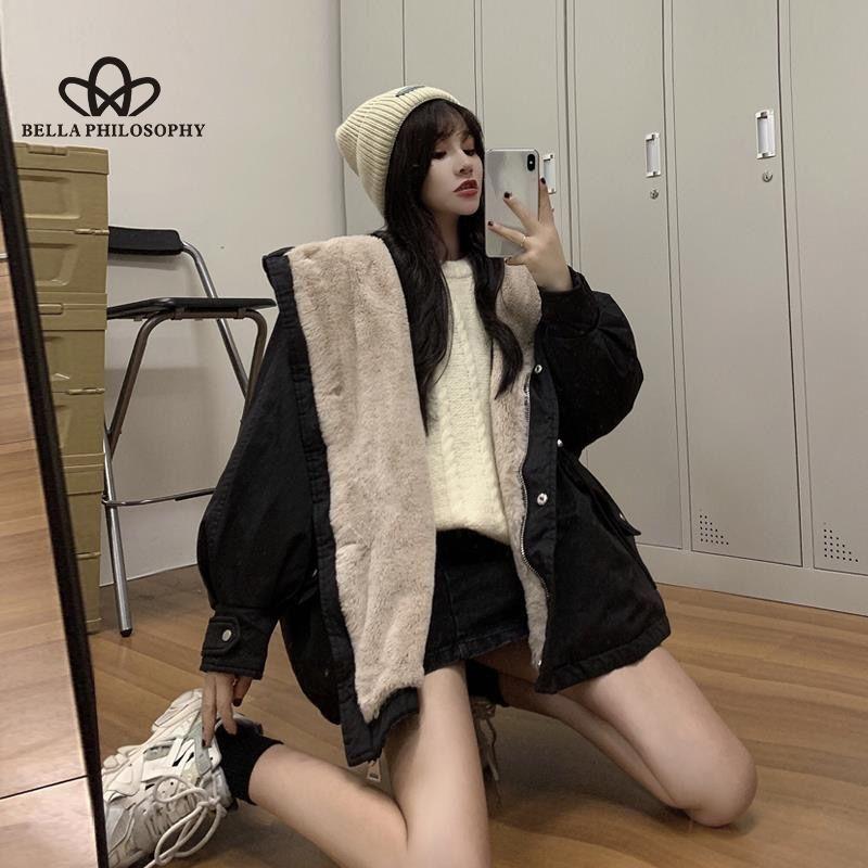 Parker Cotton Jacket Damski płaszcz jesienno-zimowy Nowa koreańska wersja luźnego, grubego bawełnianego płaszcza z podszewką z polaru