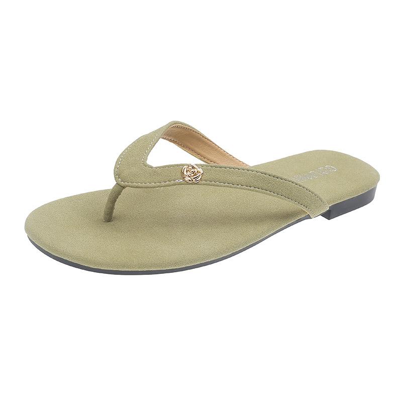 Flat-bottomed small fragrant slippers women's shoes summer wear new toe sandals flip-flops