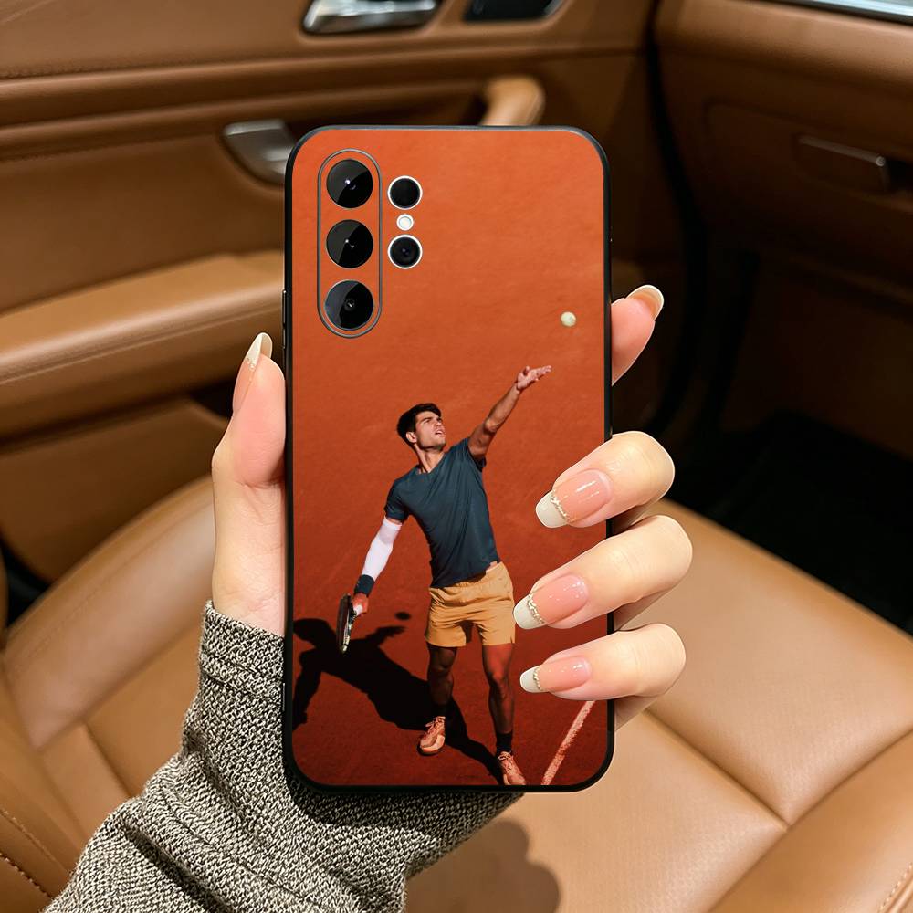 C-Carlos -A-Alcaraz-Tennis Phone Case For Samsung S25,S24,S21,S22,,Plus S23,S30,Ultra,S20,Fe,Lite,Black Soft Silicone