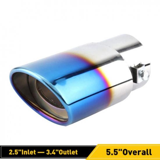 AUXITO Car Muffler Exhaust Tip Pipe Tail Titanium Stainless Steel Blue Universal