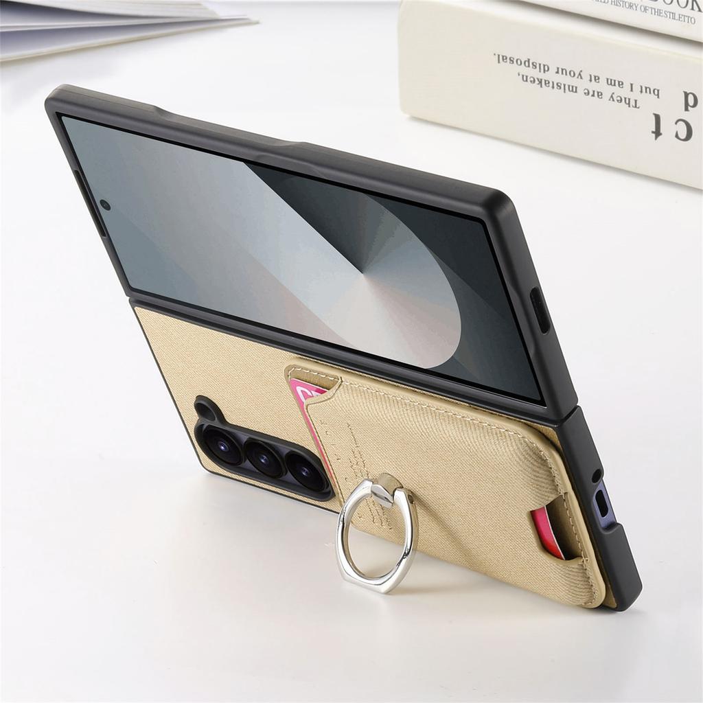 2 in 1 Detachable Magnetic Cards Solt Wallet Ring Holder Cowboy Case For Samsung Galaxy Z Fold 6 5 4 3 5G Fold6 Fold5 Bag Cover