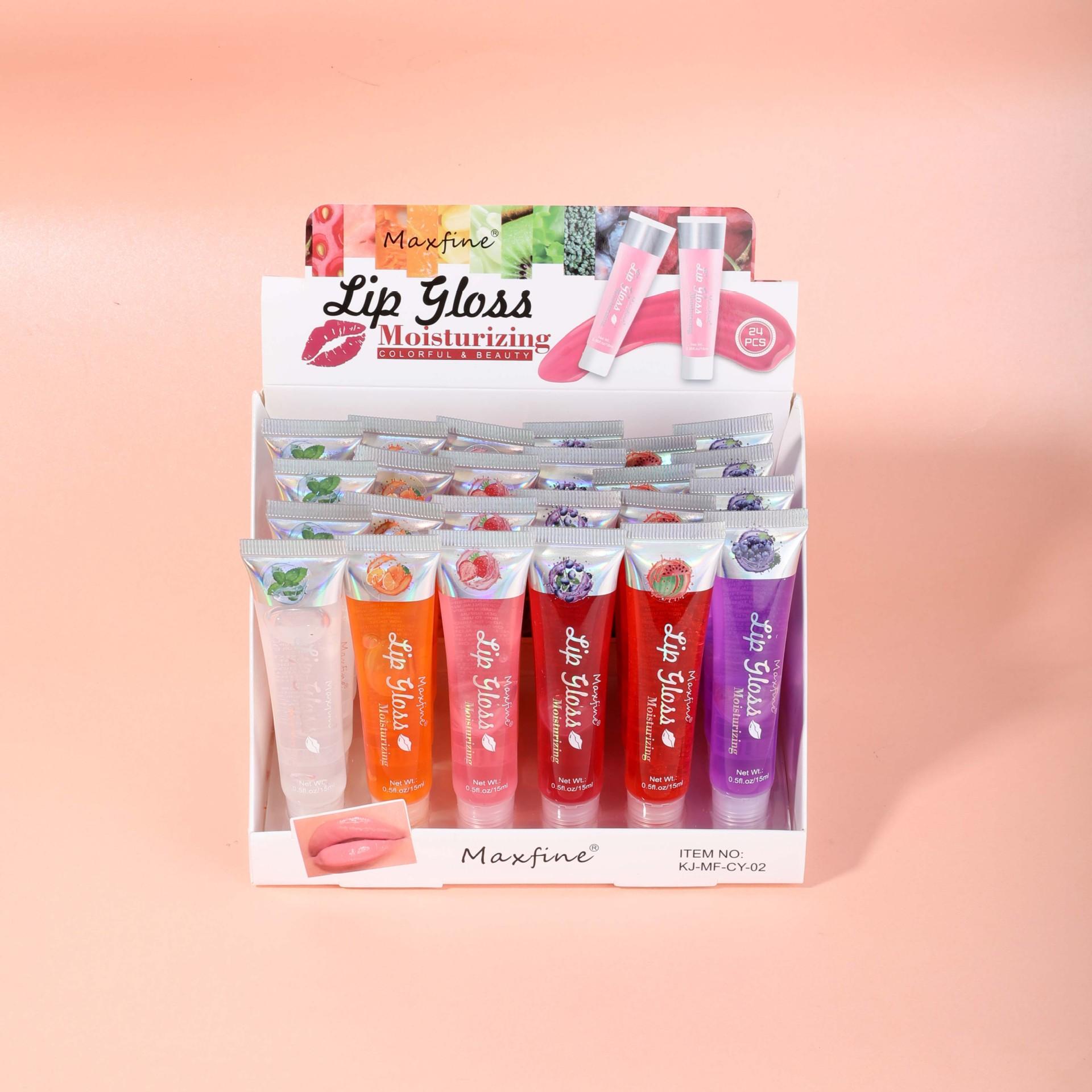 

MAXFINE Многоцветная глазурь для шланга Блеск для губ Зеркальная поверхность 24pcs