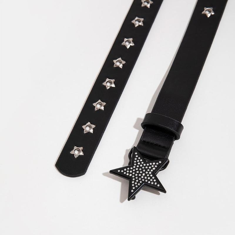 PU Belt with Star Buckle Multiple Type Waist Belt Fashion Enthusiasts Belt Coat Dress Female Wide Formal Waistband