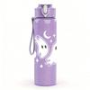 1PC Simple Boo Letter Design 750ml Color Plastic Sports Water Bottle Leakproof Flip Straw Lid Suitable for Sports Office Home Use