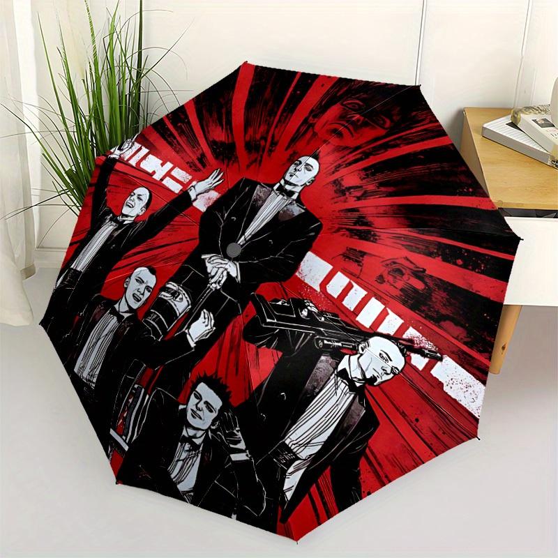 1pc One Direction Automatic Open/Close Umbrella, Portable 3-Fold Compact Umbrella for Men & Women, Perfect Gift for Birthday093