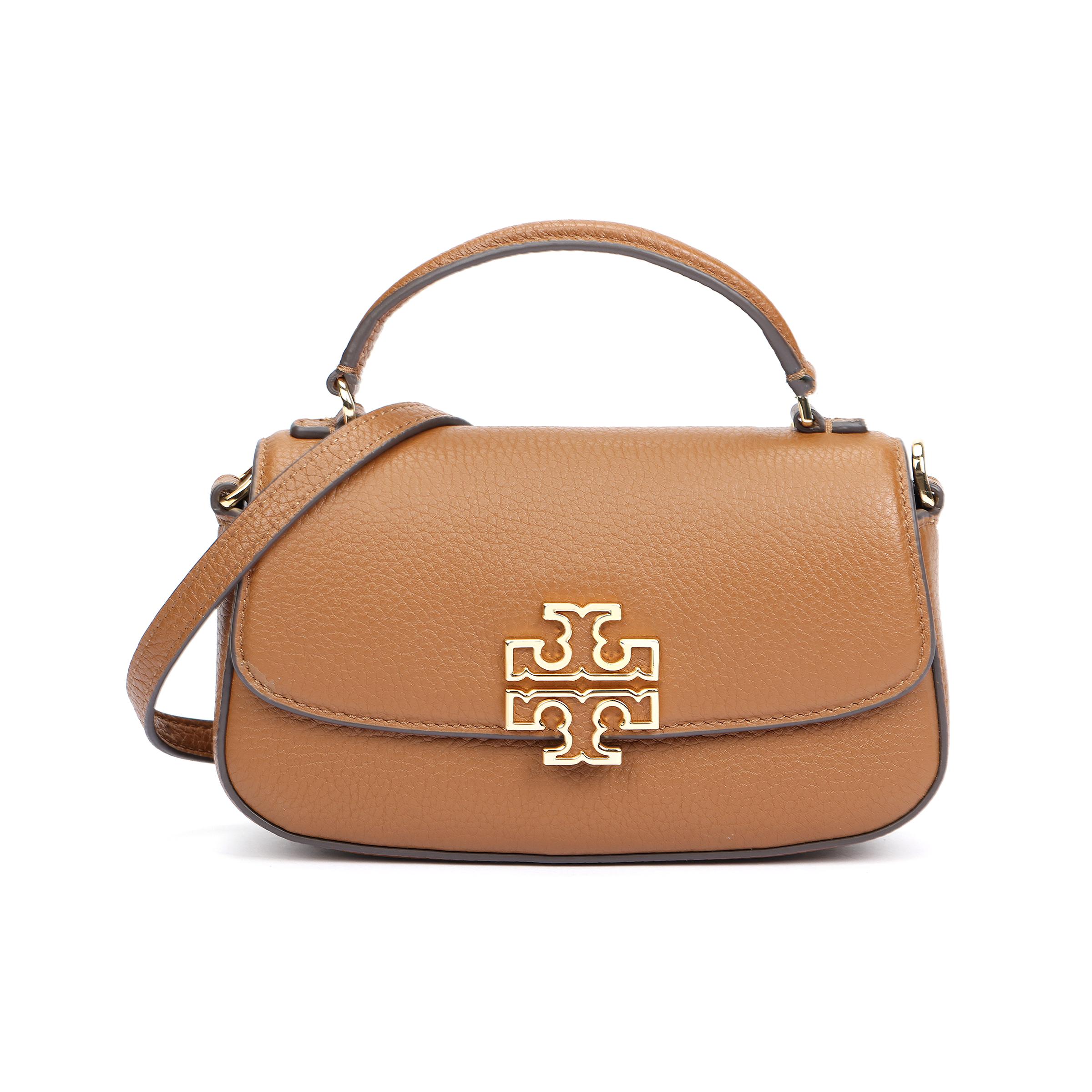 

Tory Burch Fashion Chain Shoulder Strap Metal Logo Pebble Grain Leather And Fabric Single Shoulder Crossbody Handbag Women Handbag Moose 149645-909 Basic Set (Bag+Dust Bag)