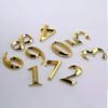 3D Door Number ABS Injection Molding Electroplating Plate Digits 0 To 9 Golden Door Self Adhesive Street Sticker Outdoor