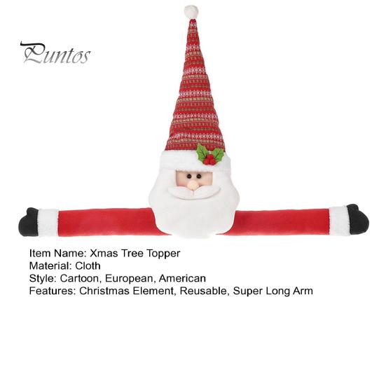 Weihnachtsbaumspitze mit Cartoon-Motiv, langer Arm, Weihnachtsmann, Schneemann, wiederverwendbar, Urlaubsdekoration, Weihnachtsbaumdekoration, Partyzubehör