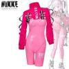 NIKKE Goddess of Victory Alice Cosplay Costume, Pink Biker Jacket & Jumpsuit Set for Anime Fans & Halloween Parties