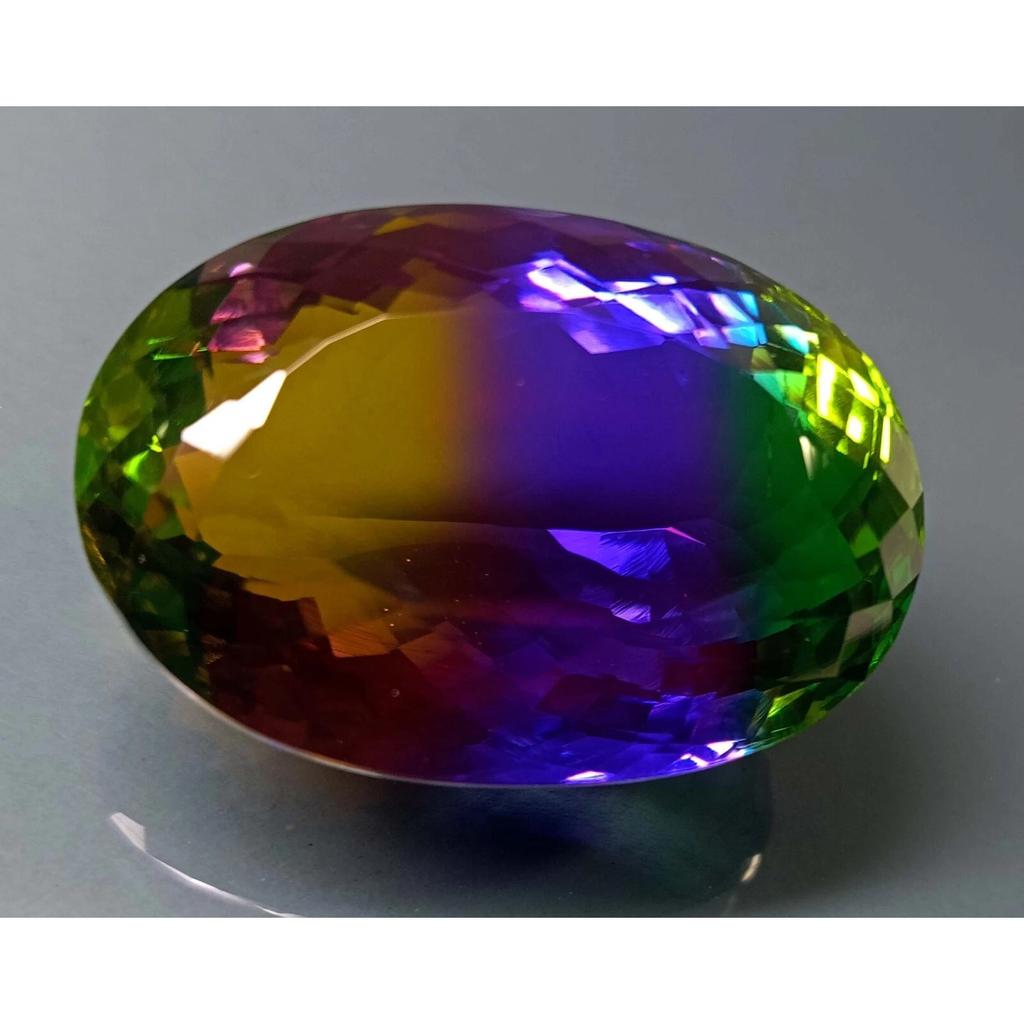Natural Bi-Color Ametrine 72-73 Ct Oval Cut Certified Fabulous Loose Gemstone