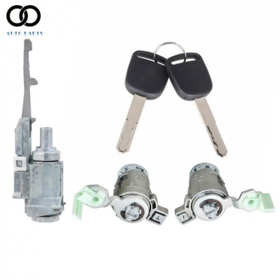 Ignition Switch Cylinder+2 Door Lock Cylinder+2 Key For 03-05 Honda Civic LX/EX
