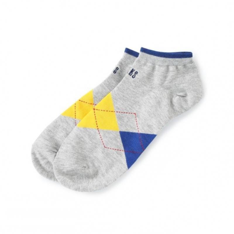 DakS Men S Ankle 4 pairS Set Check Pattern dbSS4f901bk