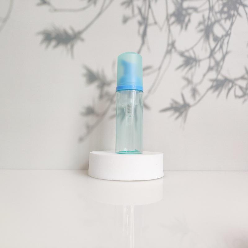 60ml Portable Transparent Green Facial Cleanser Foaming Bottle