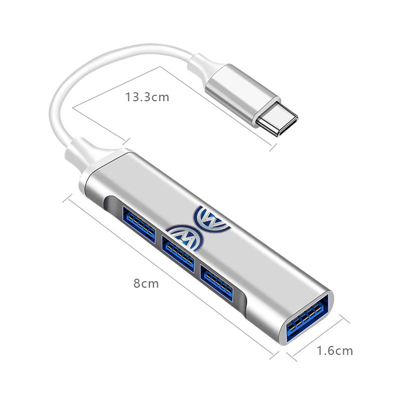 OTG 4 IN 1 Type C To USB A 3.0 HUB High Speed Multi Ports Splitter Adapter For Volkswagen VW GOLF Polo Tiguan CADDY PASSAT BJKMN1