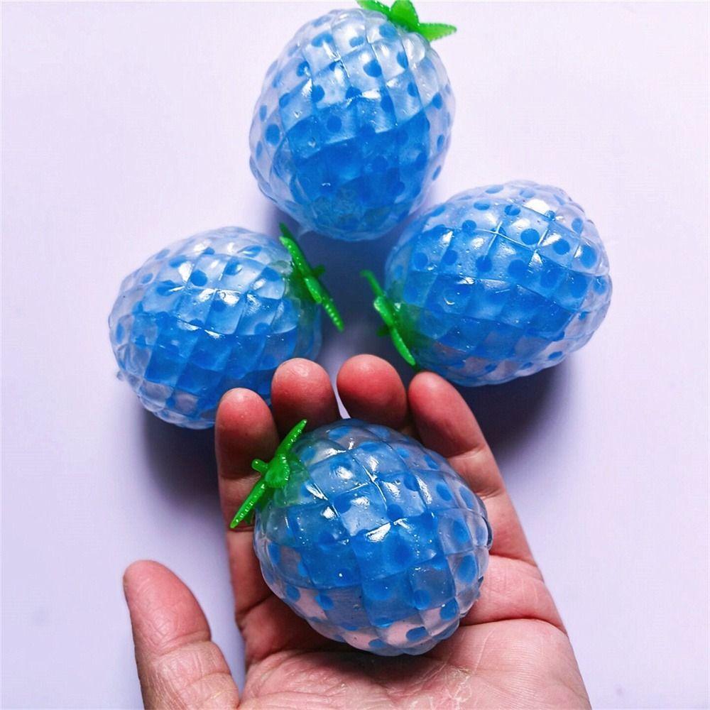 

Kids Toy Colorful Fruit Stress Ball Toy Strawberry Bead Ball Squeeze Toys Fidget Squeeze Toys pineapple