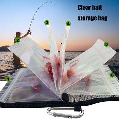 Fishing Leader Tackle Wallet Bag with Carabiner Waterproof Fishing Baits Binder Carrying Fishing Soft Lures Storage Bag