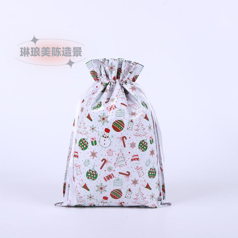 50pcs Christmas Creative Gift Bags Kindergarten Children's Drawstring Aluminum Foil Packaging Bag Gift Candy Storage Bags