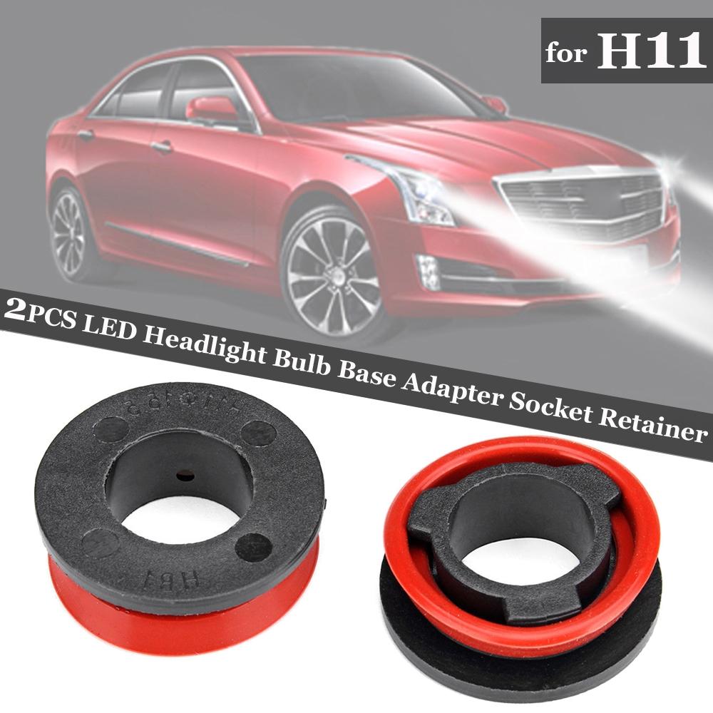 2pcs H11 ABS LED Headlight Bulb Base Adapter Socket Retainer Holder Black New