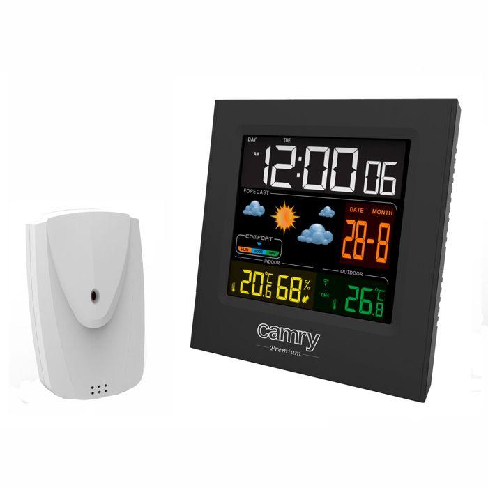 Station Météorologique Température/Humidité Intérieures/Extérieures,Prévisions Camry CR1166 Noir
