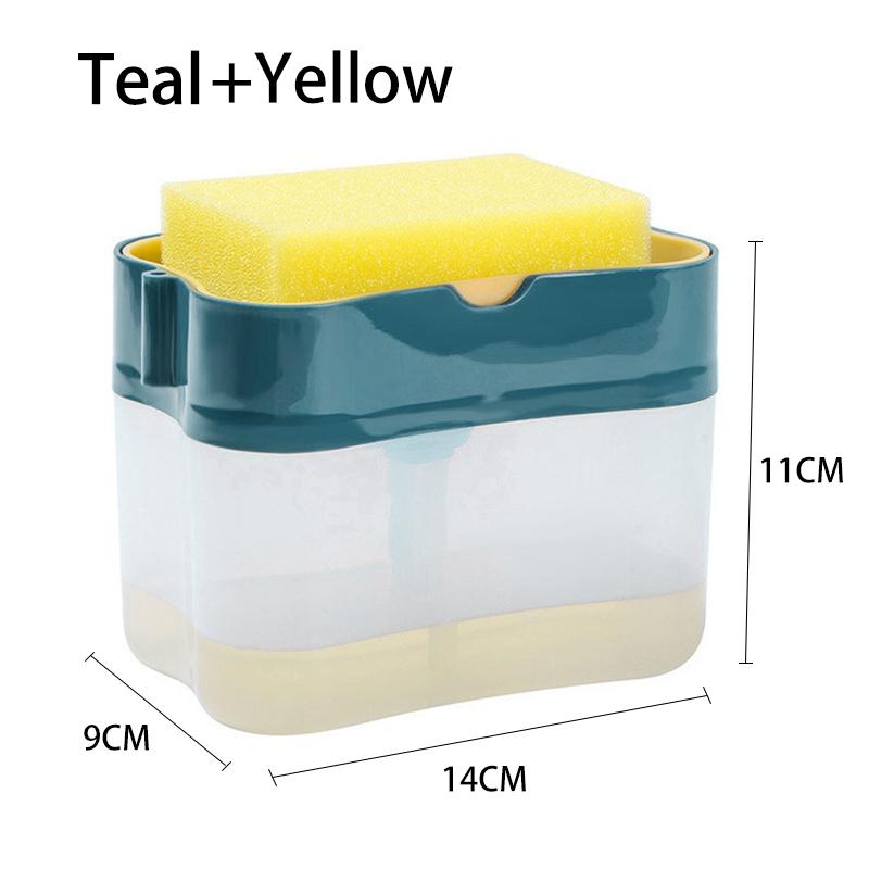 2 in 1 Scrubbing Liquid Detergent Dispenser Press-Type Liquid Soap Box Pump Organizer Kitchen Tool Bathroom Supplies