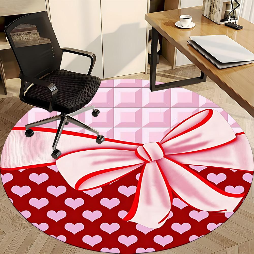 1pc Heart Bows Carpet for Office, Non-slip, Soft and Durable Office Rug, Perfect for Office Yy260128076