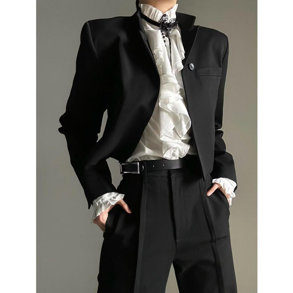 Chaqueta Casual Versátil de Corte Ajustado para Hombre Estilo Coreano