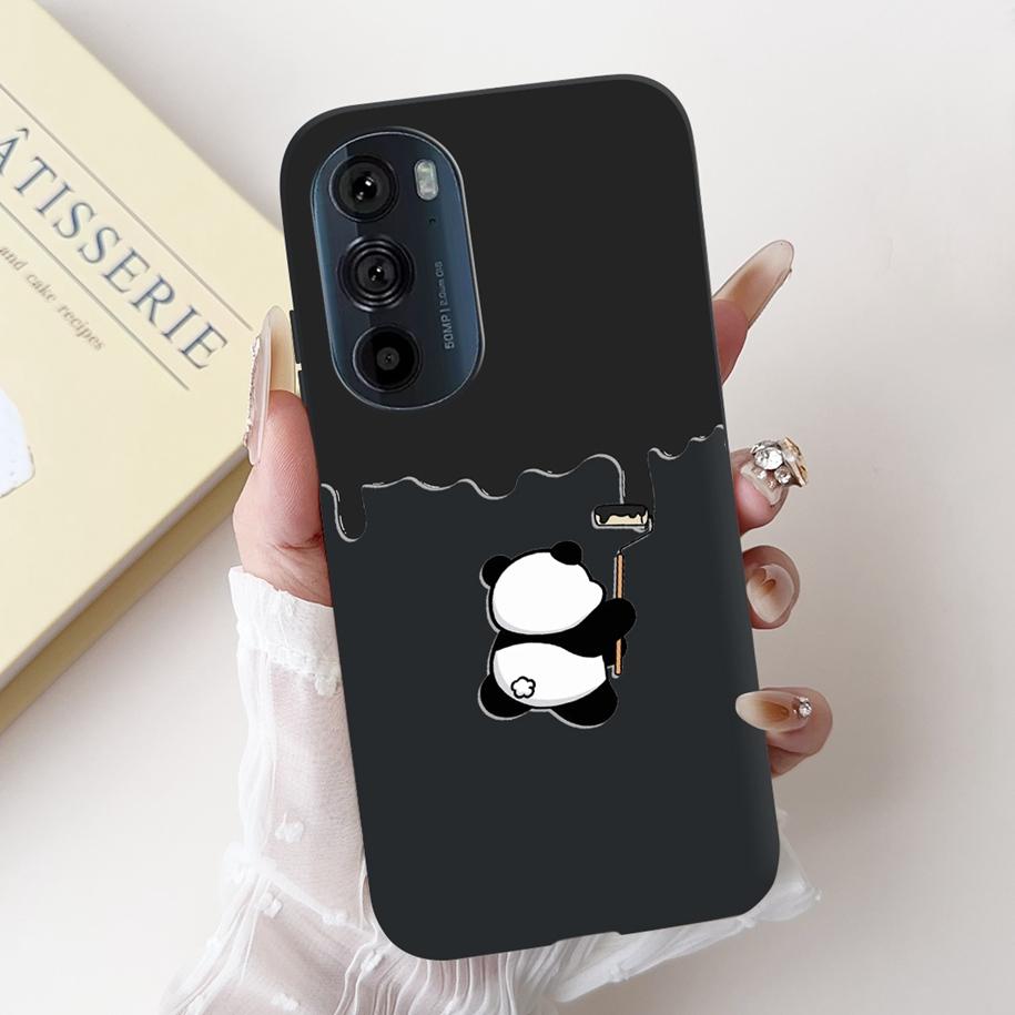 

For Motorola Edge 30 Pro Case XT2201-1 Cover Lovely Panda Bowknot Silicone Shockproof Cover For Moto Edge Plus 2022 Edge30 Funda Moto Edge 30