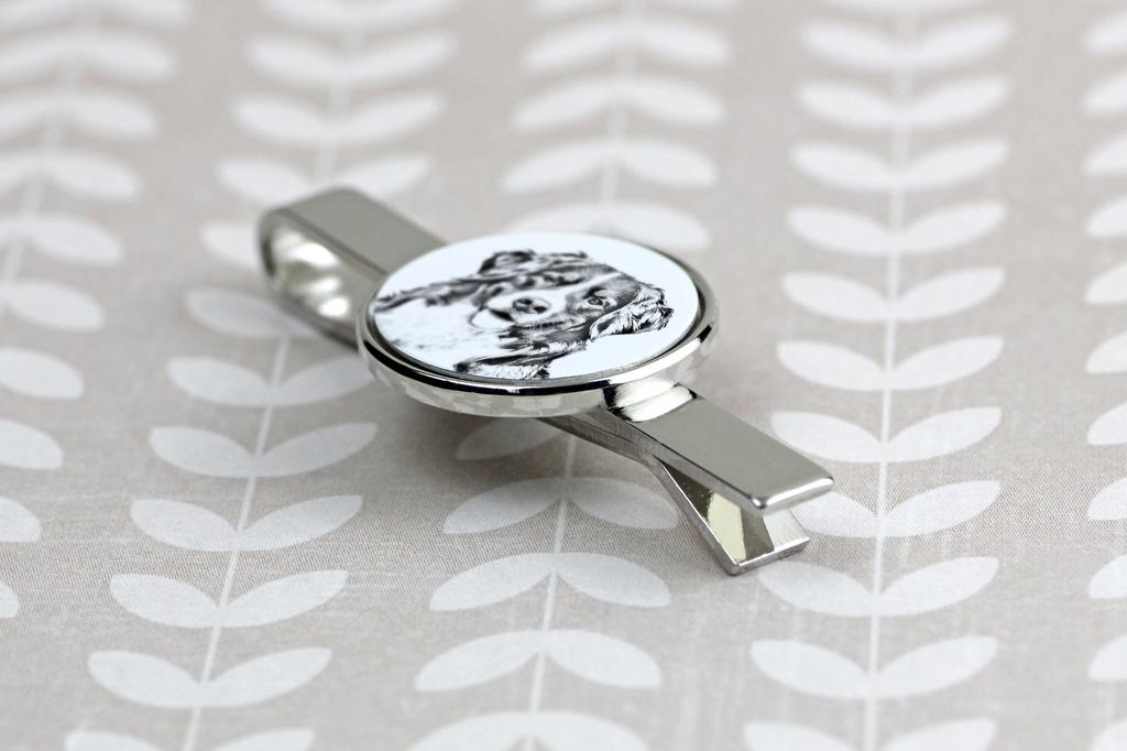Bernese Mountain Dog, Berner Sennenhund - tie clip with a dog, personalized tie clip, a unique gift for a man from the Art-Dog brand