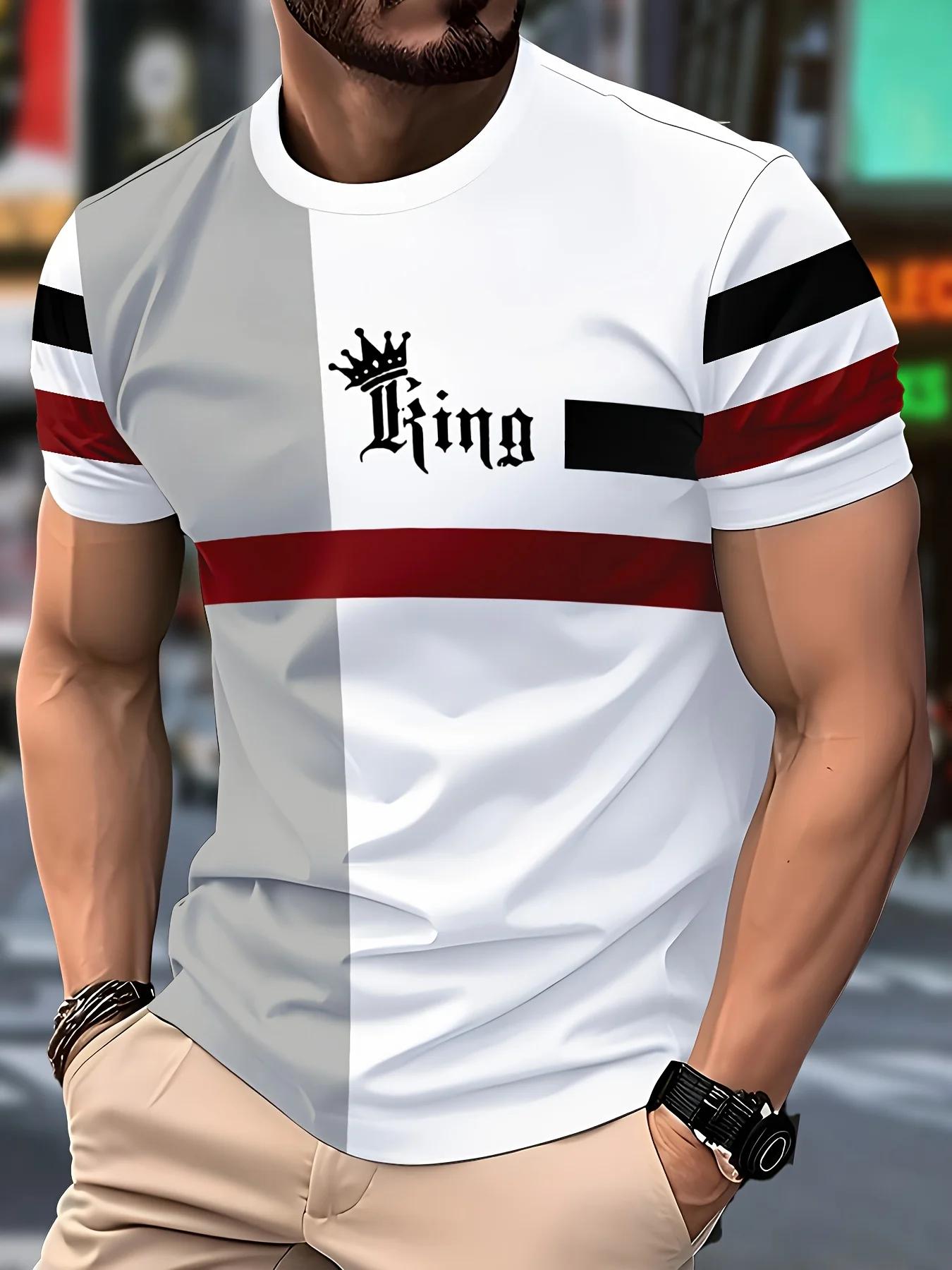 

Men s Novelty T-shirt King Color Trend Feature Short Sleeve Digital Print Vintage Feature Men s Short Sleeve Top S