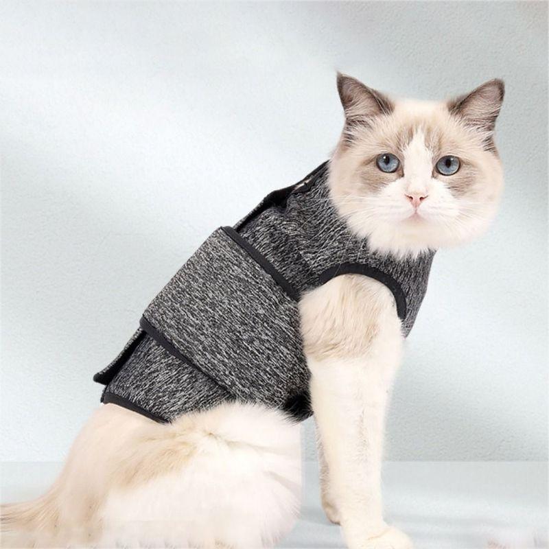 Gilet Rilassante Regolabile per Gatti Morbido Elastico Anti Ansia Cappotto per Animali Domestici Vestiti per il Recupero del Gatto Giacca Respirabile per Ansia del Gatto Giorno di Pioggia