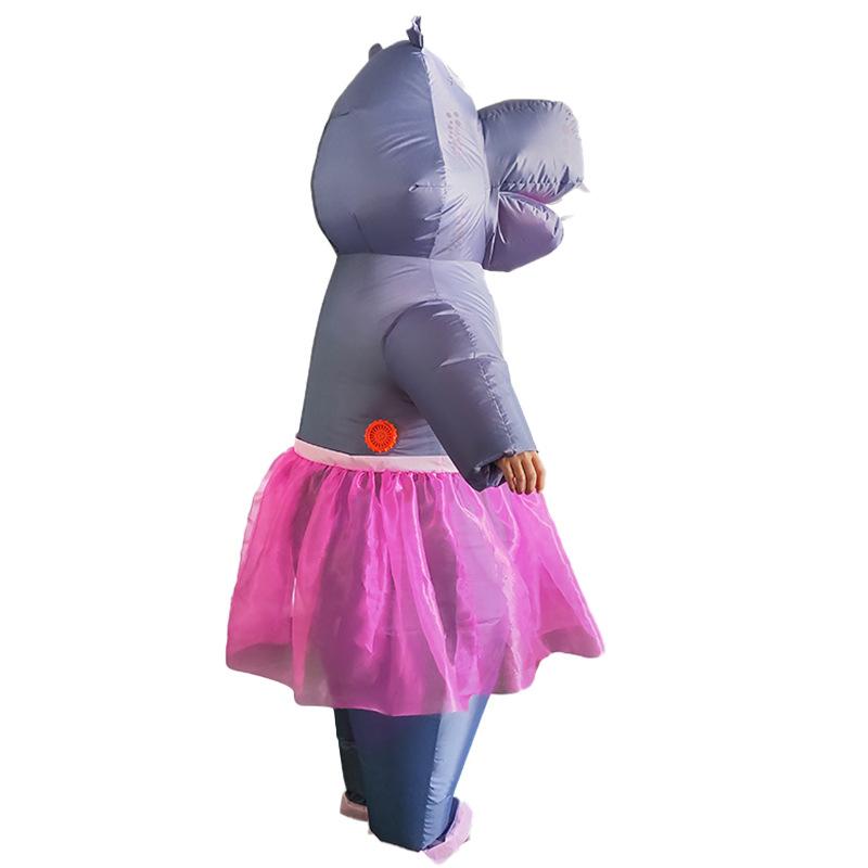 Direct Supply Gauze Skirt Hippo Inflatable Doll Suit Adult Cartoon Cosplay Clothing Activity Performance Props