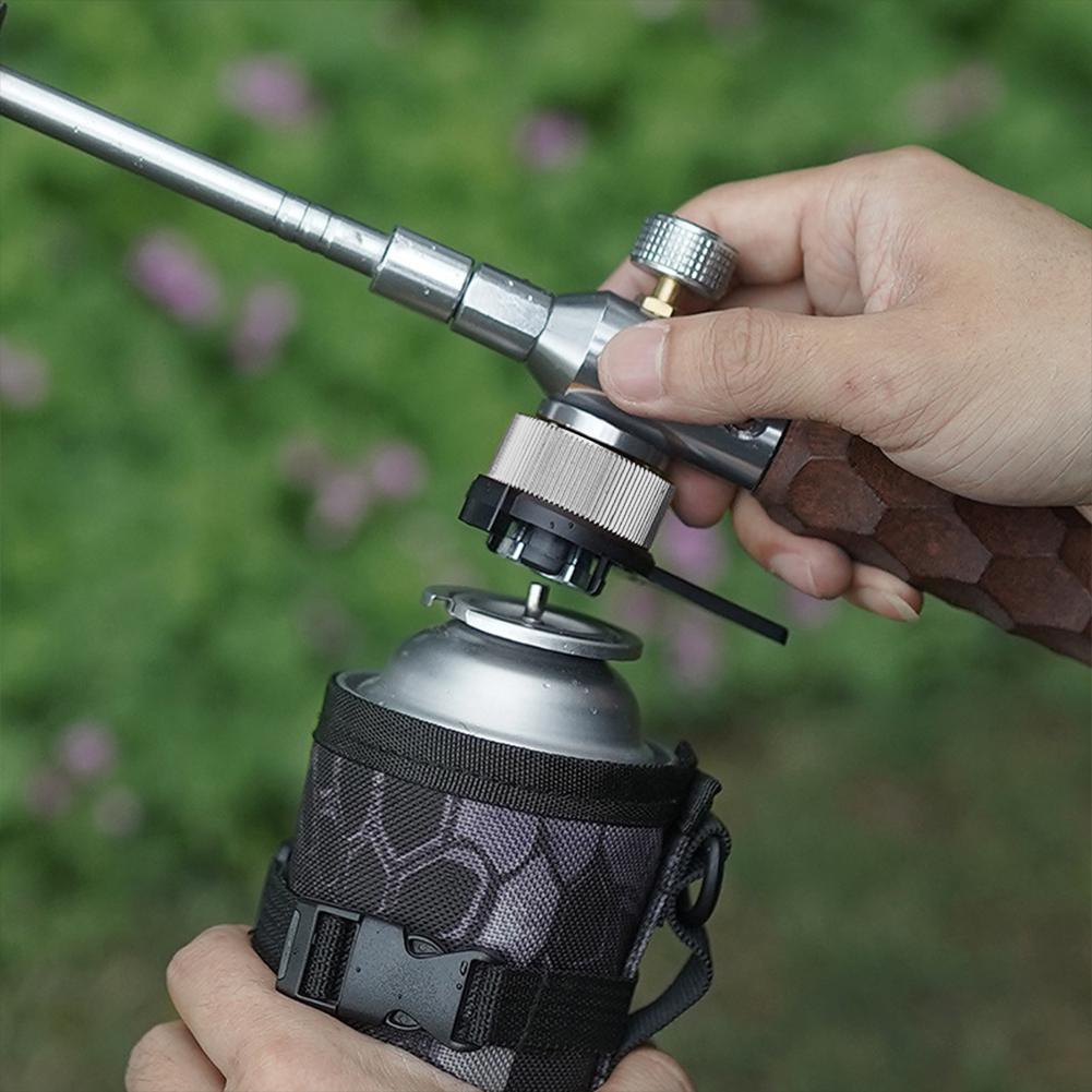 Camping Furnace Converter with Fixed Anti Roll Bracket Camping Gas Stove Conversion Head Multifunctional for Outdoor Camping