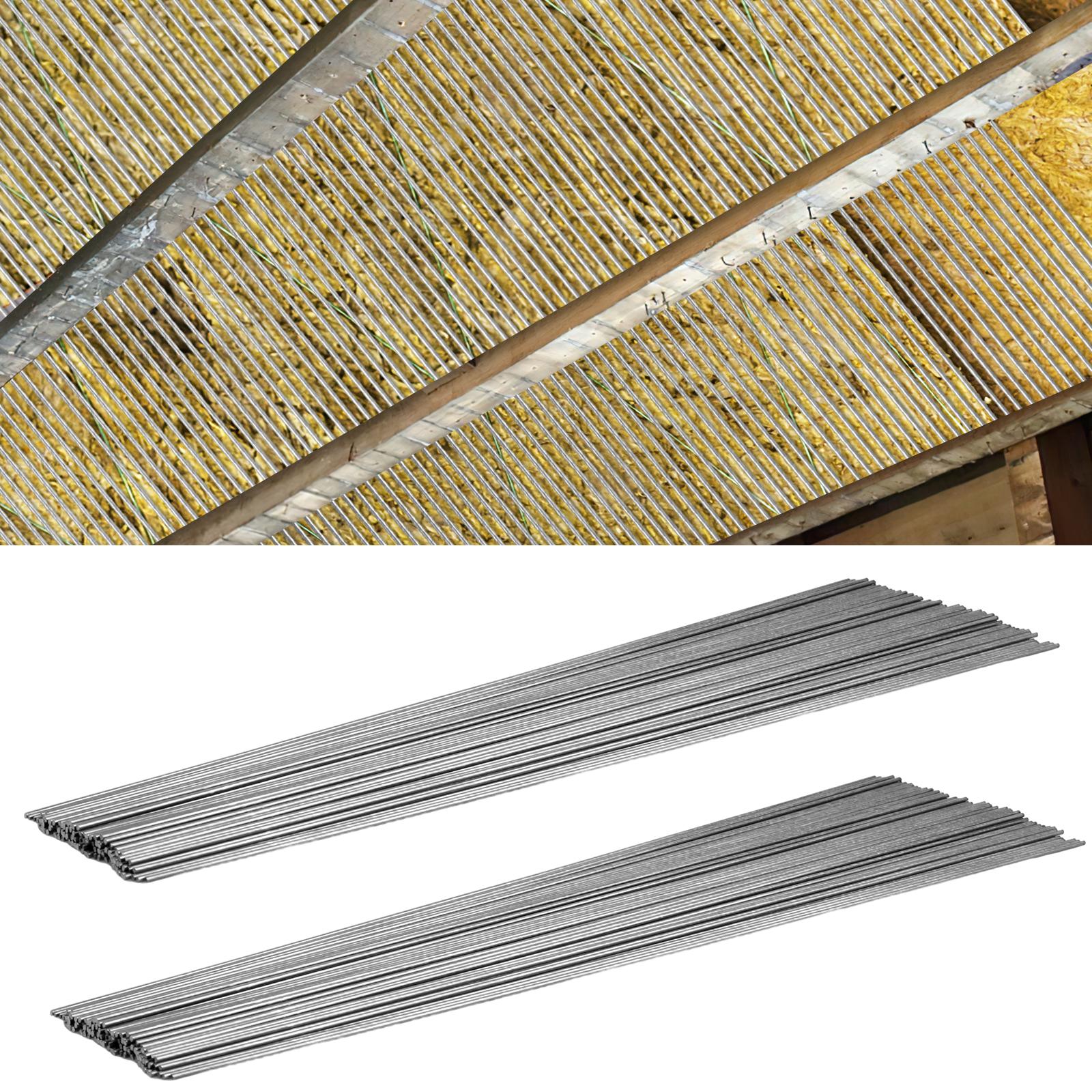 

120 Pcs Insulation Support Wire 16 Inch 1080 High Carbon Steel Insulation Wire Metal Insulated Support Rods For Ceiling Attic чорний