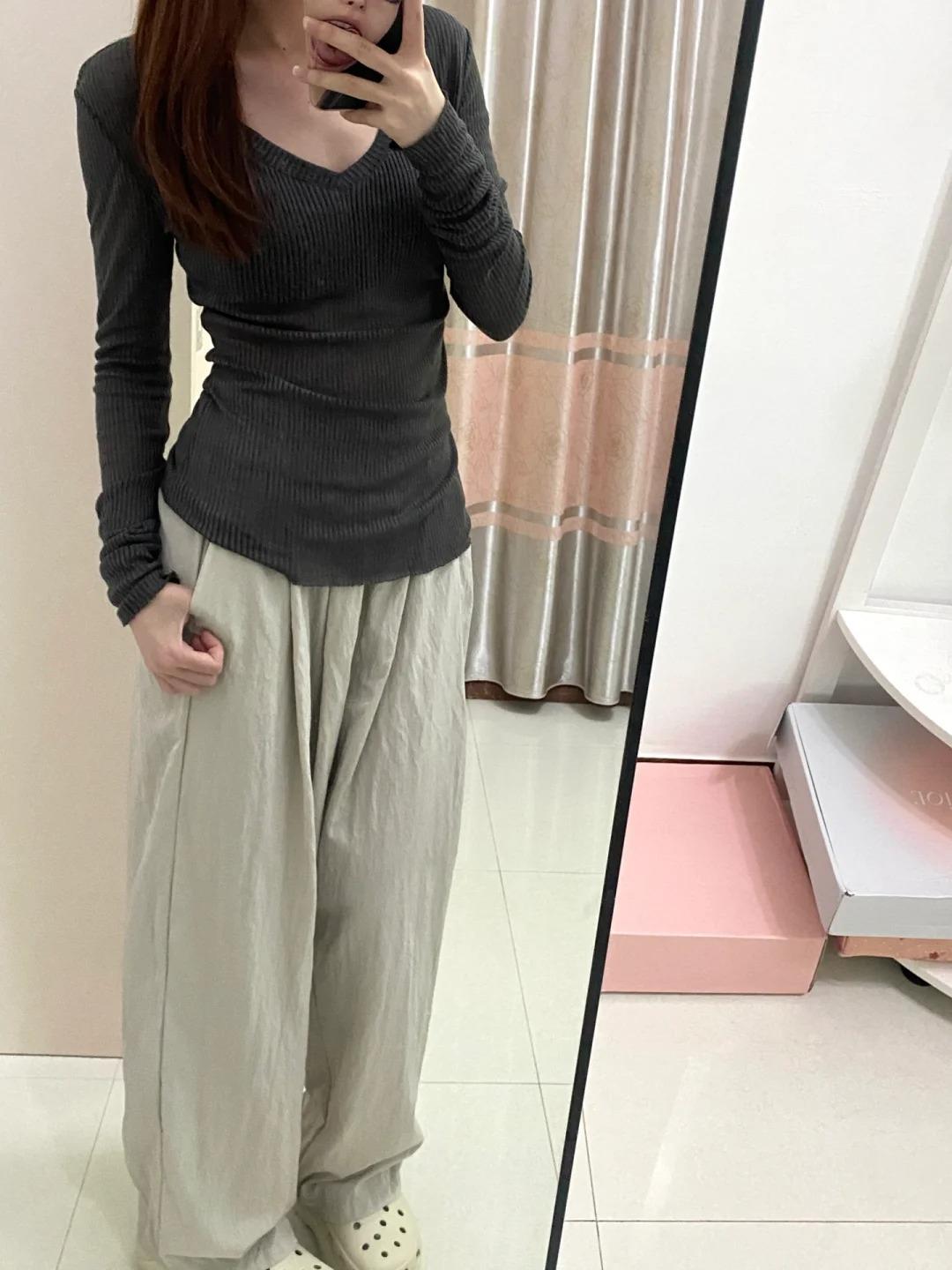 

Легкий и зрелый воротник-стойка Тонкая слегка прозрачная женская блузка с длинным рукавом для весны и лета, приталенного кроя, с защитой от солнца, вязаный топ в стиле Spice girl XL темно-серого