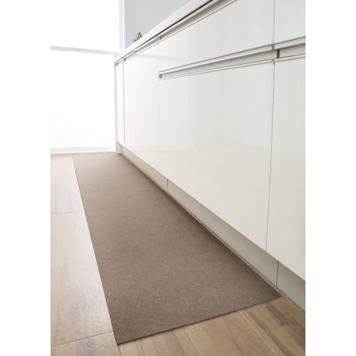 Sanko Kitchen Mat, Made in Japan, Water-Repellent, Deodorizing, Washable, Non-Slip, Long, 45 x 180 cm, Brown, Easy to Place and Adhere, KP-21