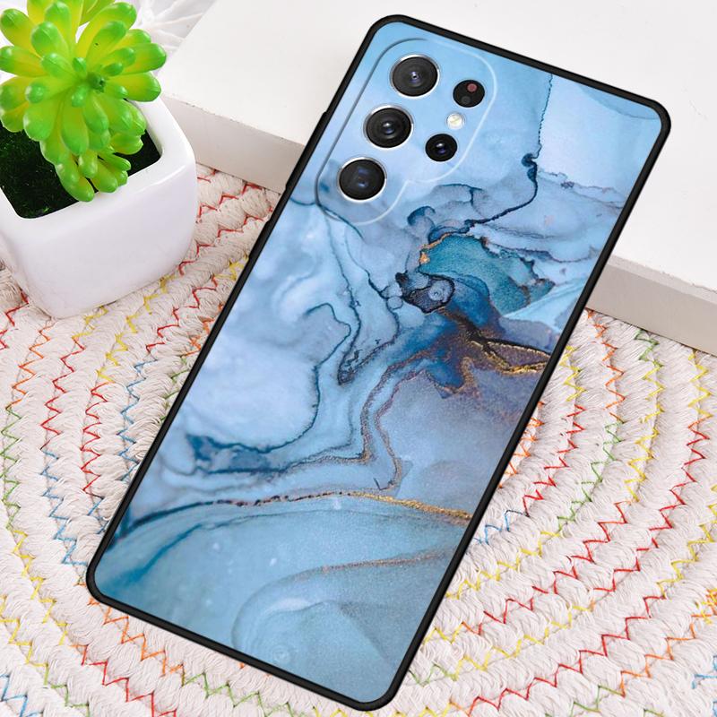 Gold Indigo Faux-Malachit Silikon Handyhülle Für Samsung Galaxy note 10 pro S26 S25 S24 S23 S22 S21 Plus S25Ultra Capa Cover