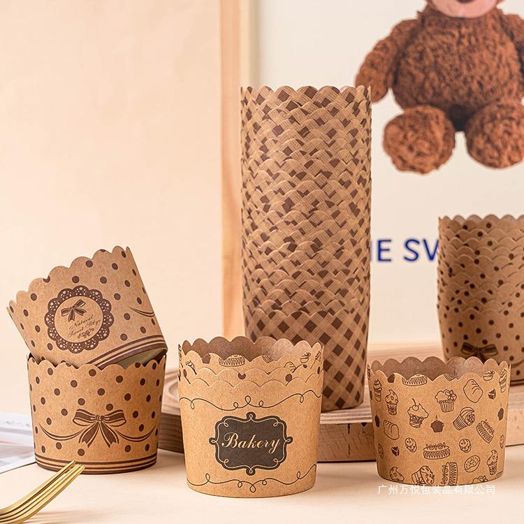 50 Hochtemperatur-Beständige Kraftpapier Muffin- & Chiffon-Kuchenförmchen - Lebensmittelqualität, Einweg, Runde Backförmchen