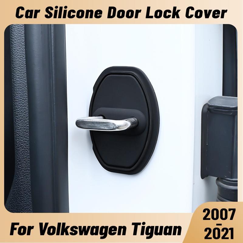 For Volkswagen Tiguan 2007- Car Door Shock Absorber Door Lock Protector Silicone Auto Door Lock Latches Cover Accessories