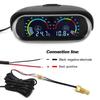 12V/24V 2 IN 1 Car Truck LCD Gauge Water Temperature Gauges +Voltmeter With 1/8 NPT Temp Sensor Water Temp Meter for Auto Cars
