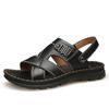 Fashion Summer Men's Brand Soft and Breathable Men's Sandals Black Leather Sandals Men's Outdoor Brown Beach Sandals for Men