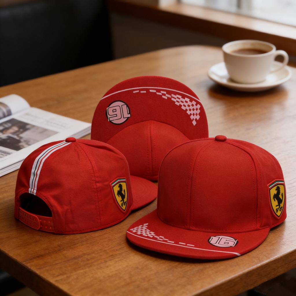 Car Badge Casual Baseball Hat Embroidery Printing Outdoor Summer Sport Duckbill Cap For Ferrari 458ltalia 488 250 F1 Racing Team JG0