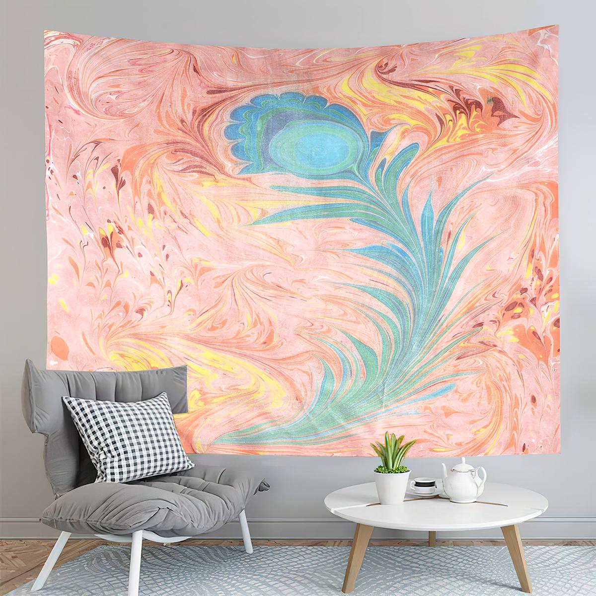 Boho Marbling Art Tapestry Swirl Patterns Tapestry Retro Style Print Tapestry Art Tapestries Home Living Room Bedroom Dorm Decor W95xH70cm