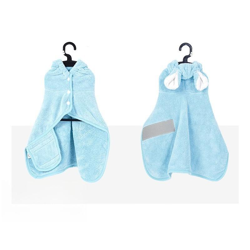 Toalla para Perro de Coral Suave Transpirable Absorbente Bata de Baño para Mascotas Bata para Cachorro Secado Rápido Ropa para Perros para Razas Pequeñas